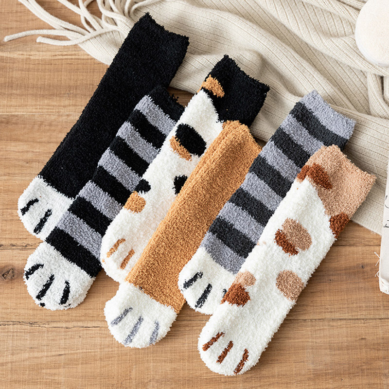 Winter Clothing Youtube - Winter Warm Fluffy Socks Thickened Cute