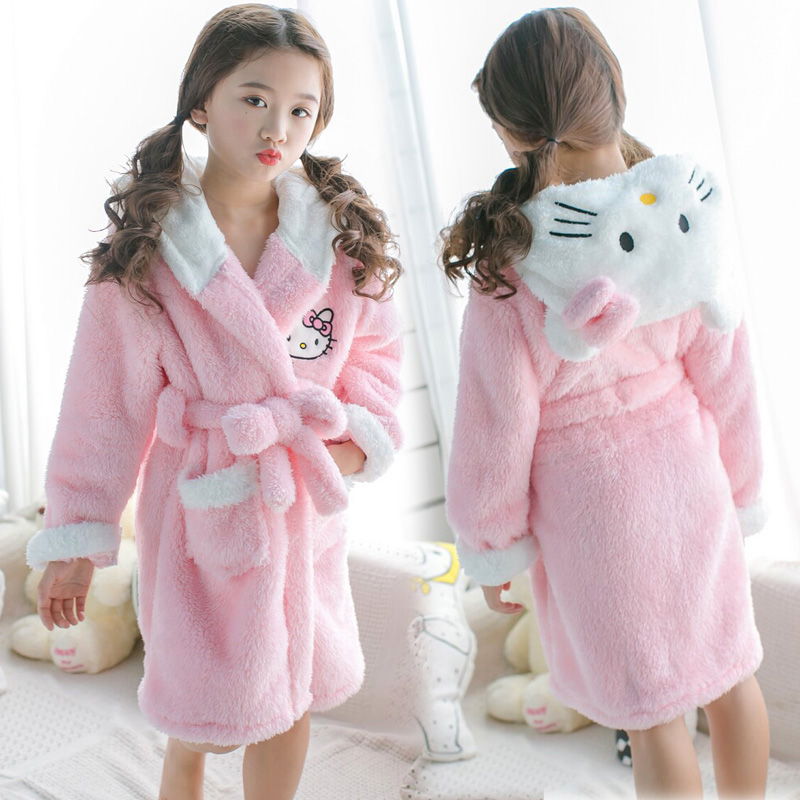 Fleece Hoodie Lined - Hello Kitty Miniso Coral fleece nightgown