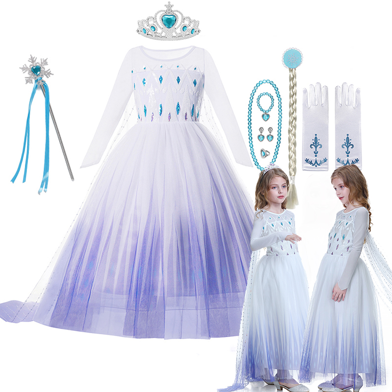 Winter Clothing Kids - 2025 Elsa Carnival Cosplay Costume for