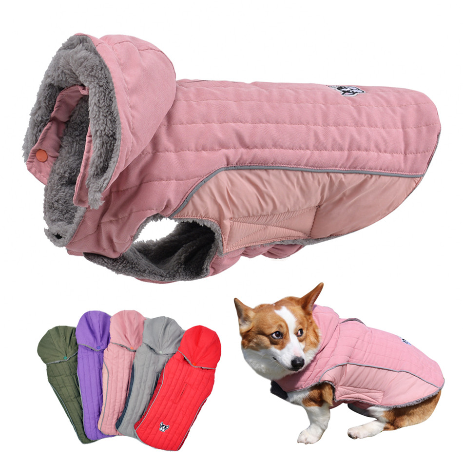 Fleece Hoodie Lined - Winter Dog Clothes Thick Fleece Warm