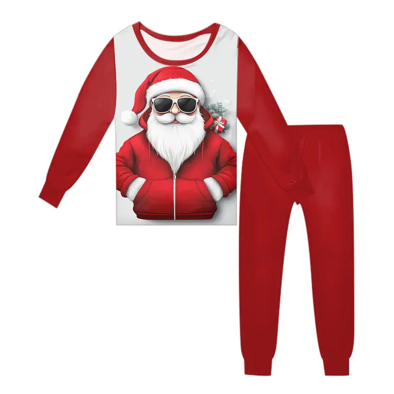 Winter Clothing Youtube - Santa Claus Red Christmas Pajamas Kids