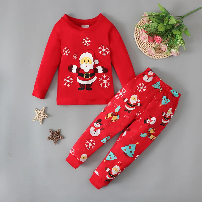 Winter Clothing Youtube - Santa Claus Print Christmas Pajamas Kids