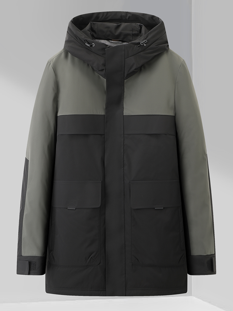 Winter Clothing Brand Names - Men's Fashionable Casual Color Block Trendy