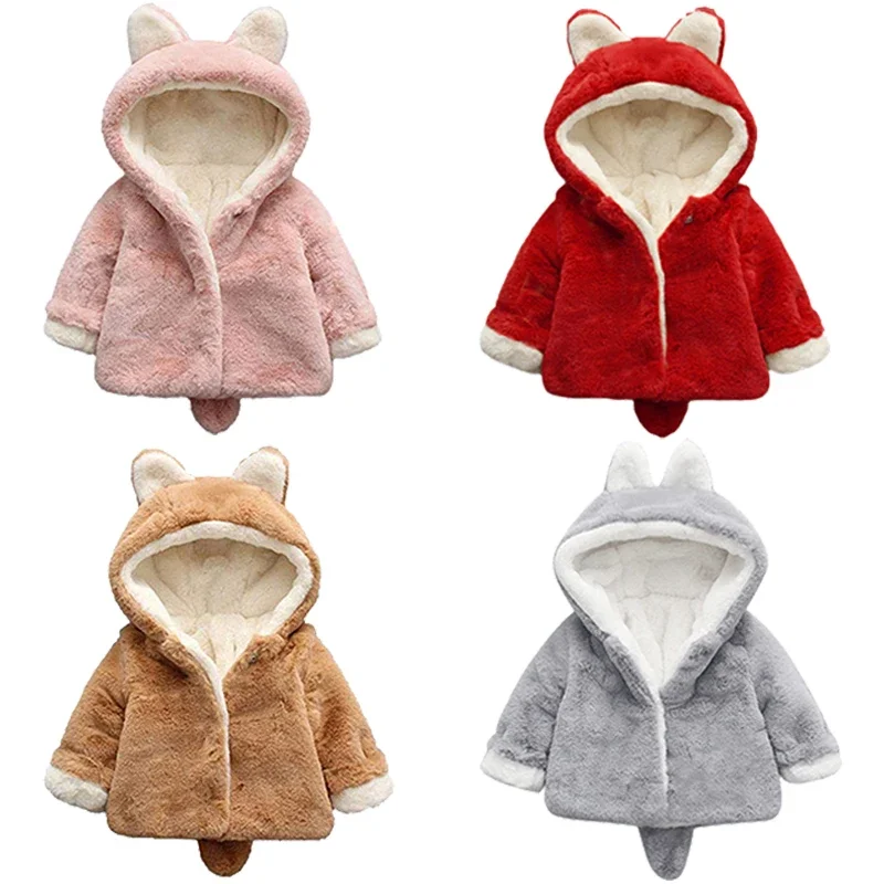 Winter Clothing Toddler Girl - Cute Cat Ears Plush Baby Jacket