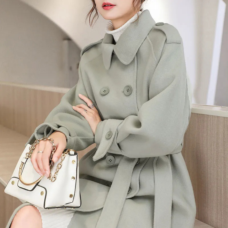Winter Clothing Youtube - Women Woolen Coat Mid Length Spring