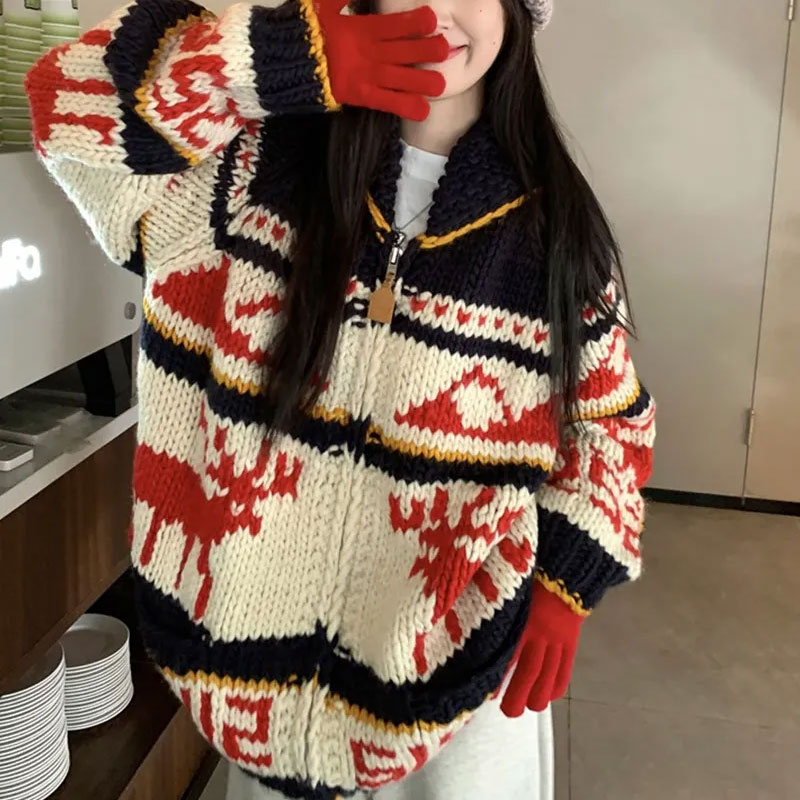 Christmas Vintage Elk Knitted  - Winter Clothing Colors 评论和价格