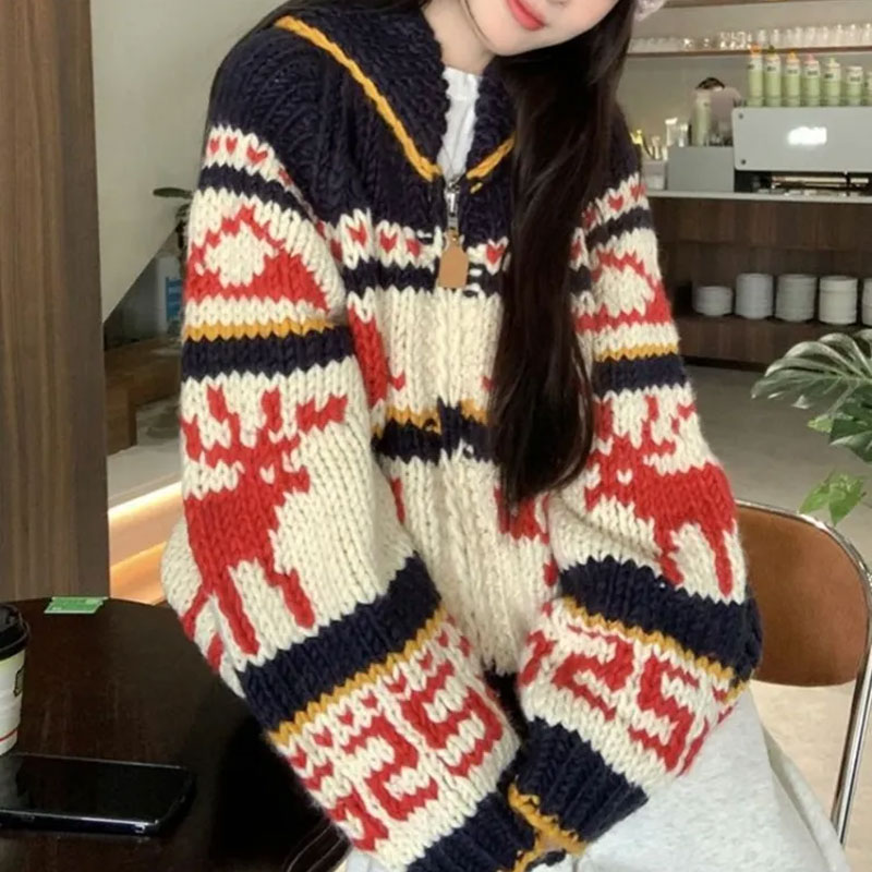 Christmas Vintage Elk Knitted  - Winter Clothing Colors 评论和价格