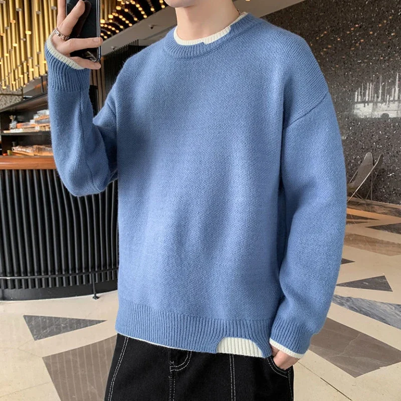 Man Clothes Pullovers Round Co - Winter Clothing Colors 评论和价格