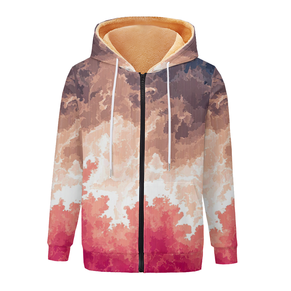 Fluid Art Gradient Women Jacke - Fleece Hoodie Lined 评论和价格