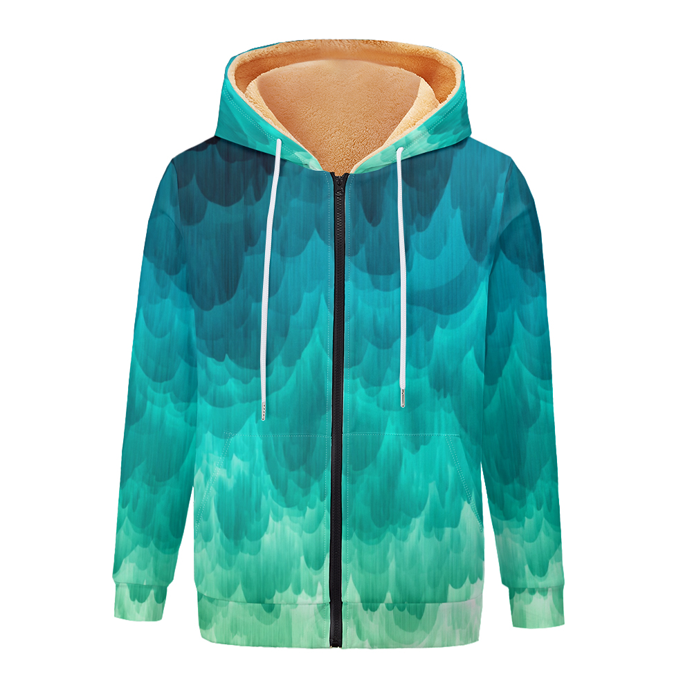 Fluid Art Gradient Women Jacke - Fleece Hoodie Lined 评论和价格