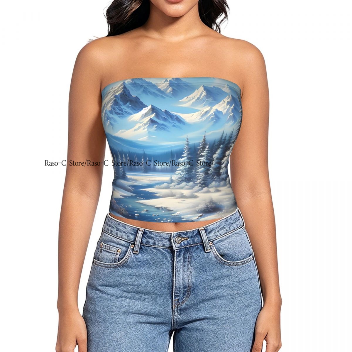Women Block Crop Slim Tube Top - Winter Clothing Youtube 评论和价格