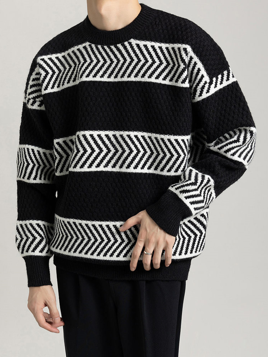 Casual Loose Stripes Pullover  - Winter Clothing Colors 评论和价格