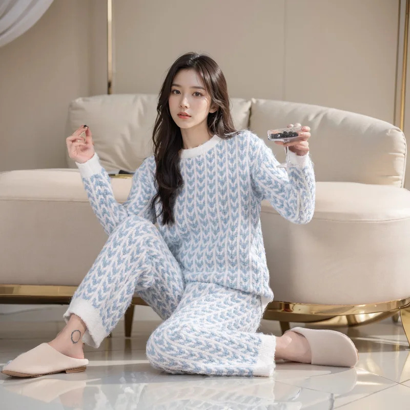 Ear of Wheat Pajamas Blue Long - Winter Clothing Youtube 评论和价格