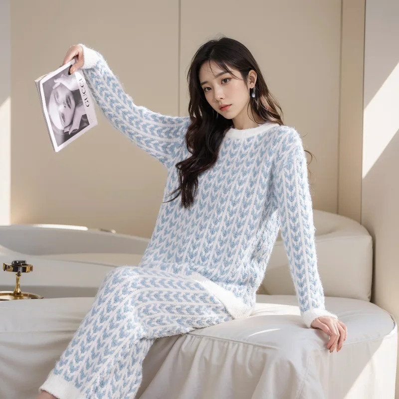 Ear of Wheat Pajamas Blue Long - Winter Clothing Youtube 评论和价格