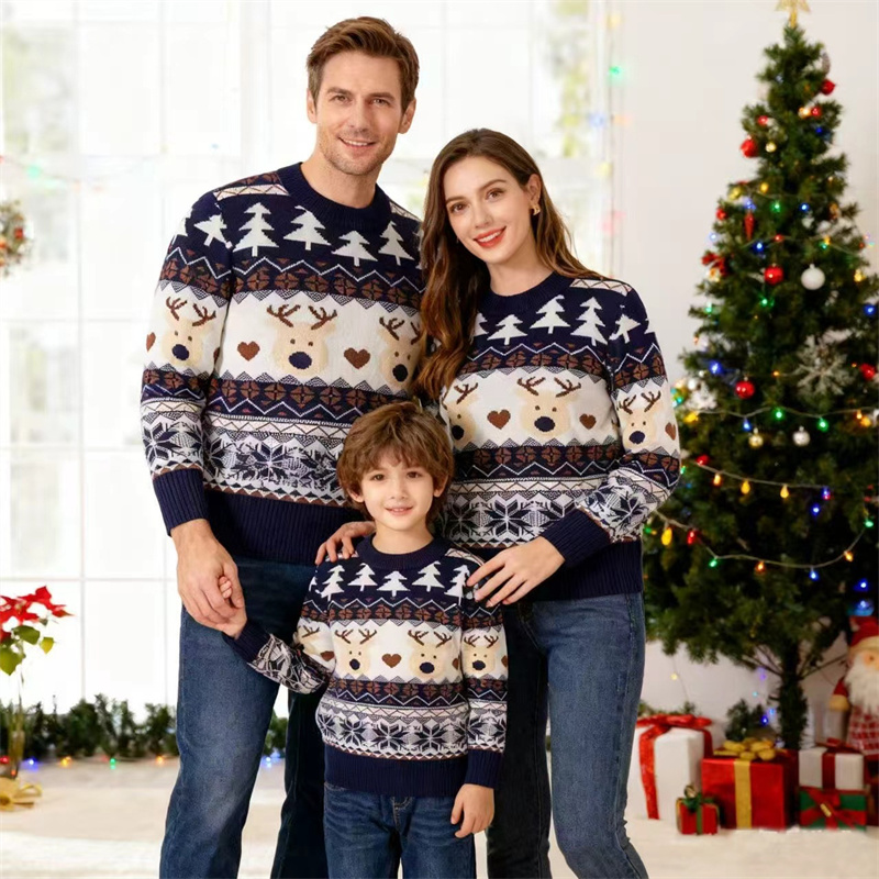 Christmas Family Sweaters Pare - Winter Clothing Kids 评论和价格