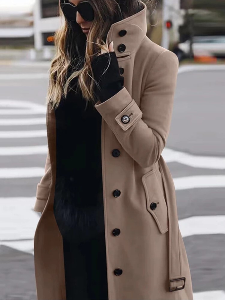 Women's New Woolen Coat Outerw - Winter Clothing Kids 评论和价格