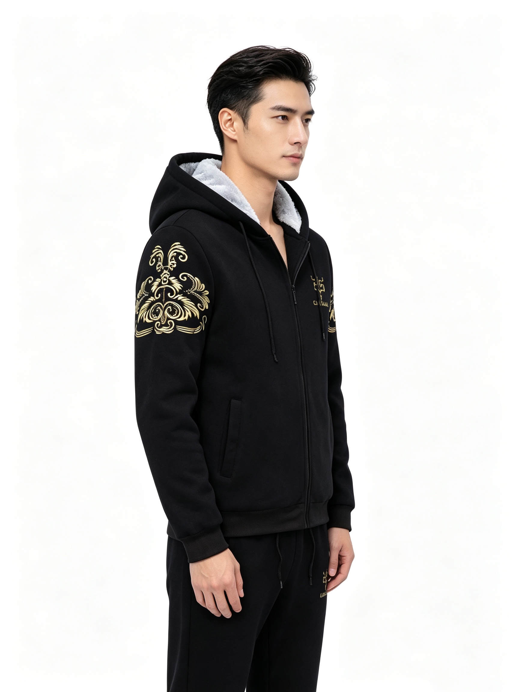 Men Fleece Lined Tracksuit 2 P - Fleece Hoodie Lined 评论和价格