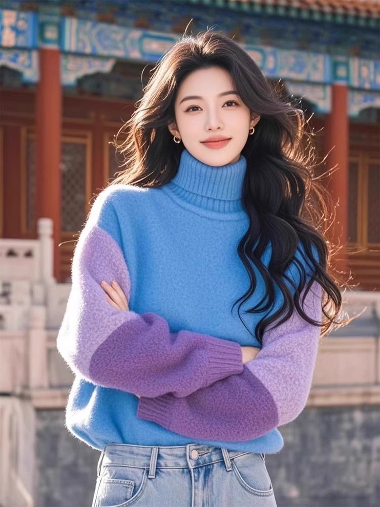Stylish Contrasting Colors Spl - Winter Clothing Colors 评论和价格