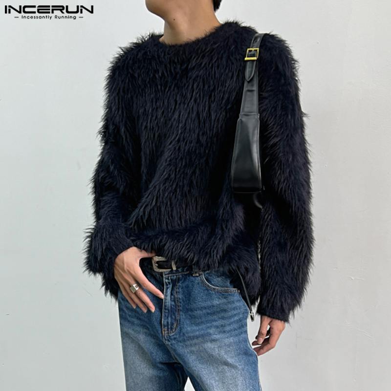 2023 Men Pullovers Solid Color - Winter Clothing Colors 评论和价格
